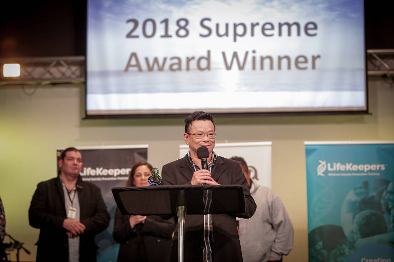 Brian Lowe, LifeKeepers 2018 supreme award winner. 